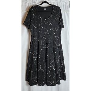 Svaha Constellations Glow-in-the-Dark Twirl Dress 2XL POCKETS Circle Skirt